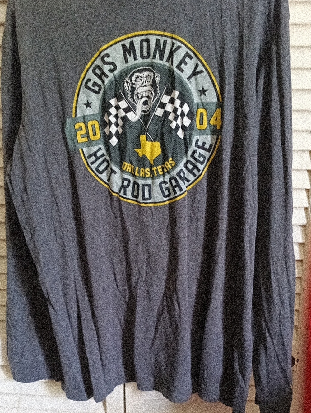 Gas Monkey Garage Long Sleeve Logo Tee - Charcoal Gray